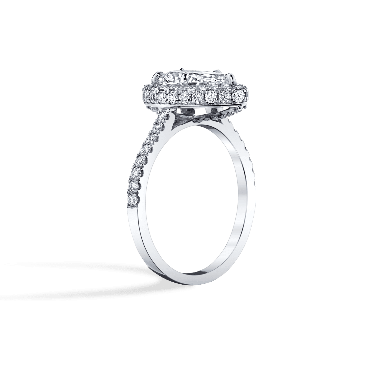 Waterfall Halo Engagement Ring