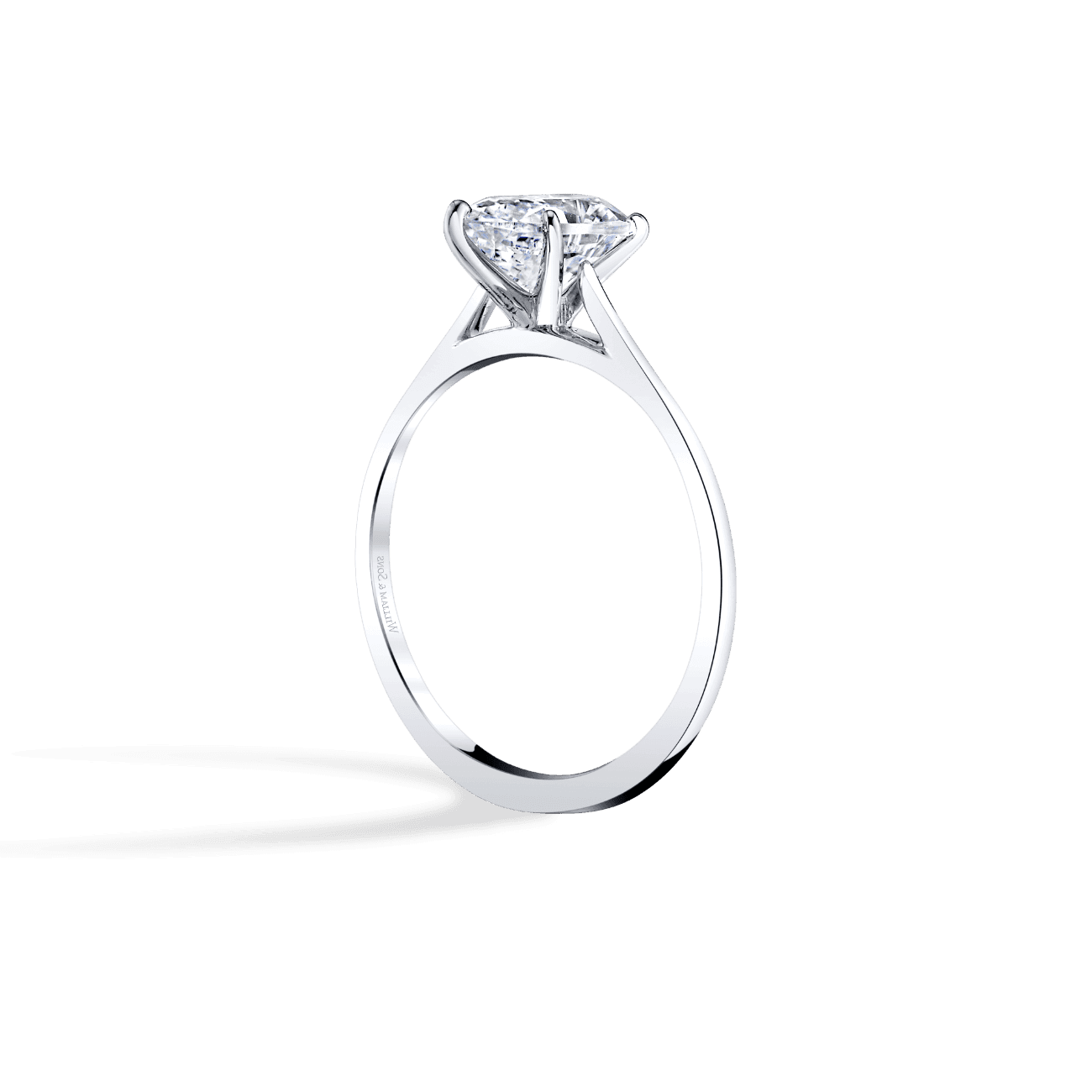 Pear Shape Whisper Solitaire Engagement Ring in 14K White Gold