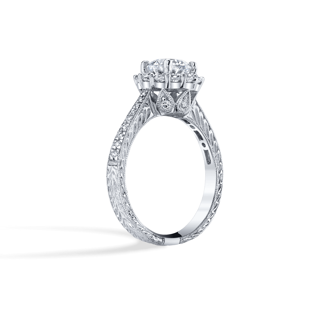 Vintage Halo Engagement Ring